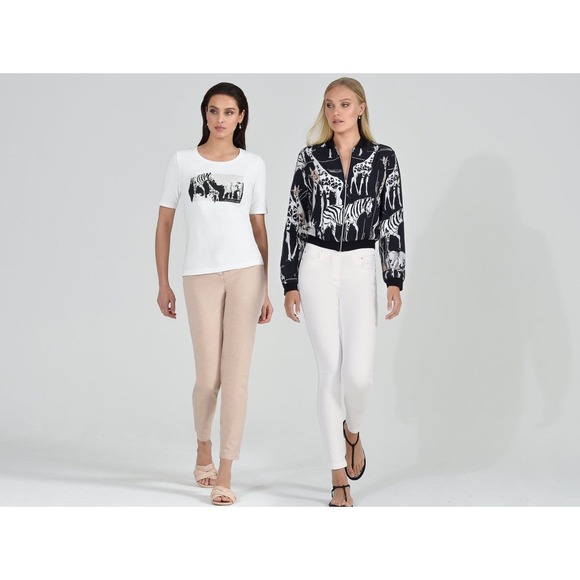 Women's White Skinny Jeans Plus Size 16 Cropped Denim NWT i'CONA - Picture 4 of 5